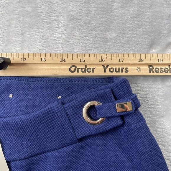 Chico’s Pants Womens 3R US 16 Nocturne Navy Textured Wide Leg Trouser Grommet - Picture 9 of 16